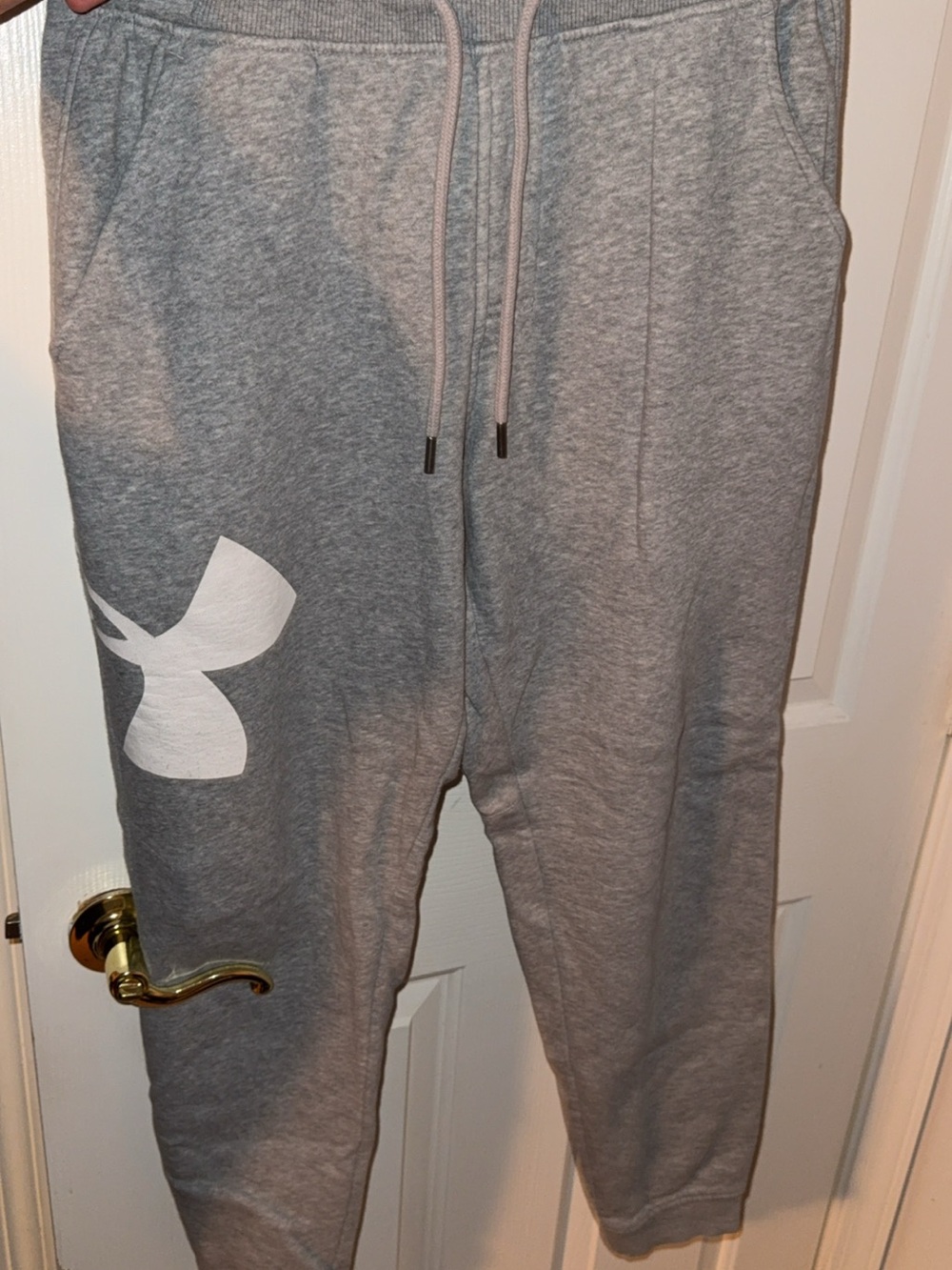 Under Armour Heather Gray Sweatpants with White Logo